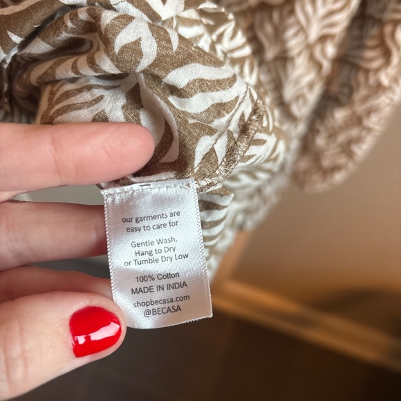 Becasa L/XL 100% cotton block print long sleeve dress - Picture 7 of 7